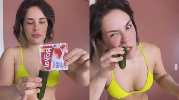 Kéfera come pepino com gelatina diet para driblar compulsão alimentar: funciona?